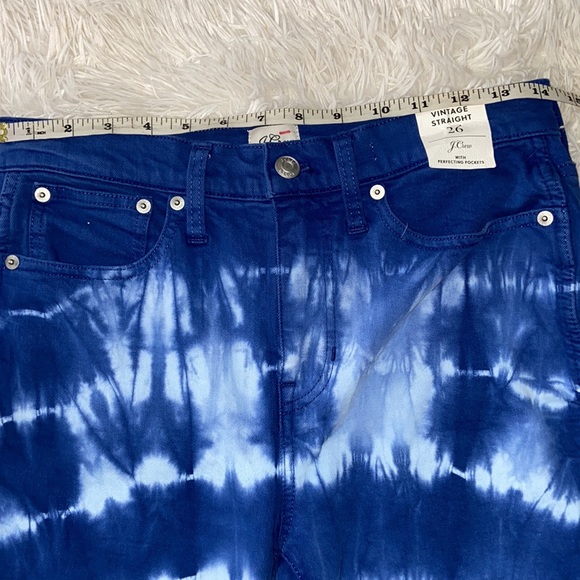 NWT! J. Crew Denim Vintage Straight Tie Dye Raw Hemline Jeans 26 - Picture 6 of 15